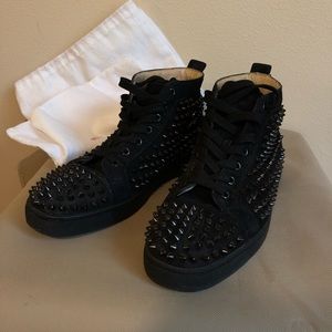 Christian Louboutin Black Suede Sneakers